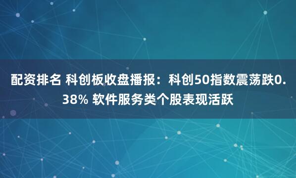 配资排名 科创板收盘播报：科创50指数震荡跌0.38% 软件服务类个股表现活跃