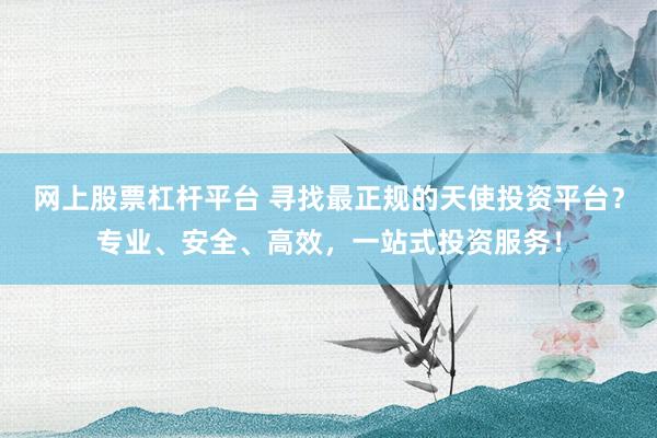 网上股票杠杆平台 寻找最正规的天使投资平台？专业、安全、高效，一站式投资服务！