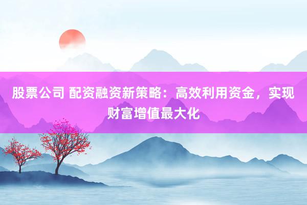 股票公司 配资融资新策略：高效利用资金，实现财富增值最大化