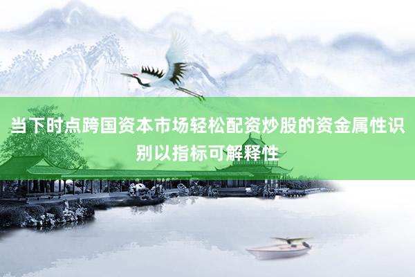 当下时点跨国资本市场轻松配资炒股的资金属性识别以指标可解释性