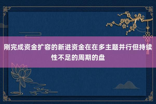 刚完成资金扩容的新进资金在在多主题并行但持续性不足的周期的盘