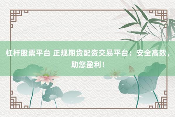 杠杆股票平台 正规期货配资交易平台：安全高效，助您盈利！